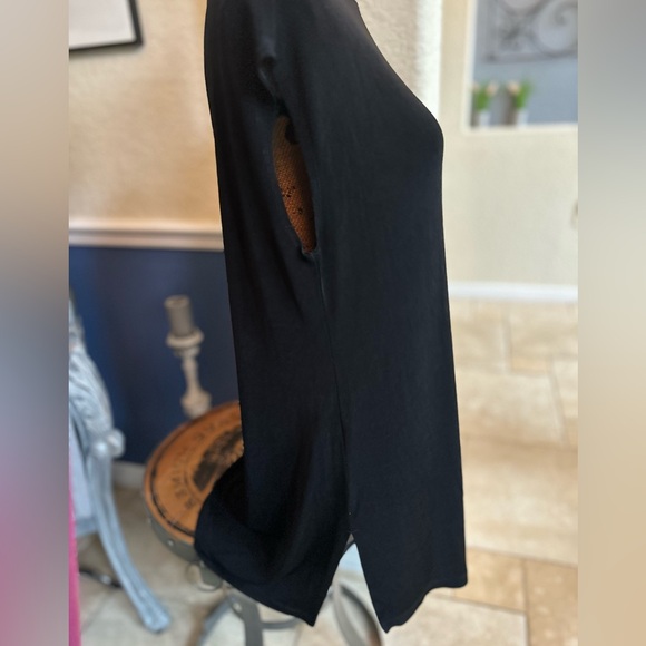 Chico's Travelers Classic Black Side Split Tank Top Knitted Tunic Size 2 Large - Picture 7 of 15